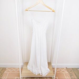 Vanity Fair Vintage White Lacey Long Slip Dress